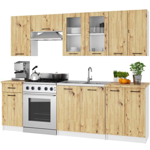 Szafka OLIWIA Witryna W80 H720 BIAŁA / DĄB ARTISAN na Arena.pl