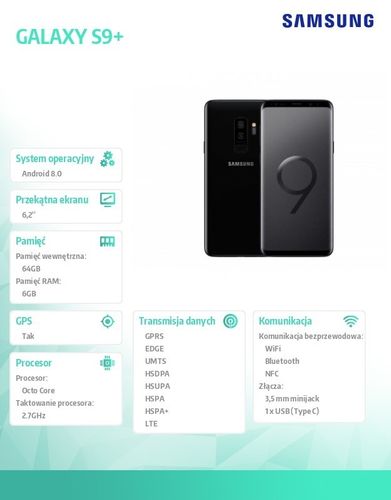 Samsung GALAXY S9+ DUAL SIM Czarny na Arena.pl