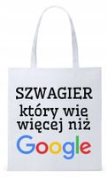 Torba Biała Eco Shopper Dla Szwagra Prezent Z Nadrukiem Ze Zdjęciem