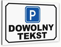 Tabliczka znak informacyjny 20x15 Biała DOWOLNY TEKST Aluminiowa NADRUK UV