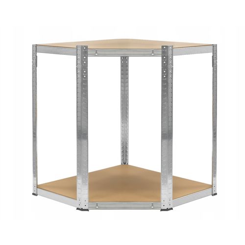 Regał magazynowy narożny metalowy srebrny 5 półek 2w1 180x90x90x40 cm na Arena.pl
