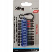 Bity udarowe SilverTools S2 HEX 1/4 zestaw 10 szt. z karabińczykiem