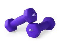 HANTLE ŻELIWNE HANTELKI NEOPRENOWE DO ĆWICZEŃ W DOMU CIĘŻARKI ZESTAW 2x1kg