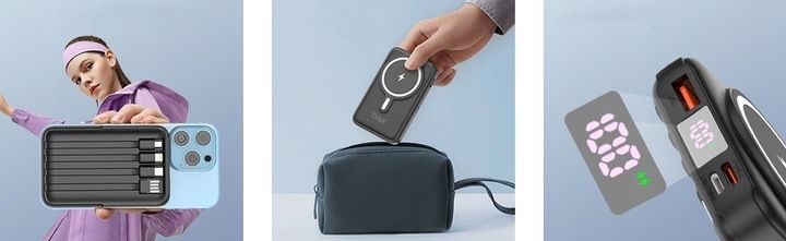 SZYBKI BEZPRZEWODOWY POWER BANK z MagSafe INDUKCYJNY PODSTAWKA 10000mAh zdjęcie 12