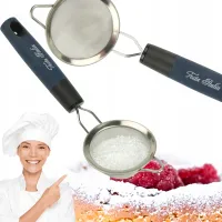 SITKO NIERDZEWNE Z SILIKONOWĄ RĄCZKĄ 7CM DO DEKOROWANIA CIAST PRZESIEWANIA