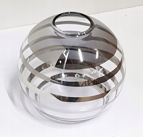 Klosz SZKLANY do lamp na E27 Kula paski chrom na Arena.pl