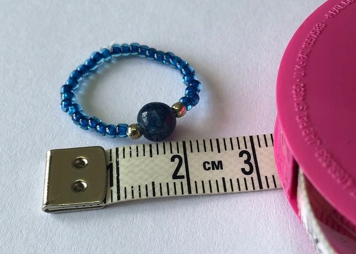 PIERŚCIONEK Z AGATEM TURMALINOWYM KORALIKI INDYGO zdjęcie 4