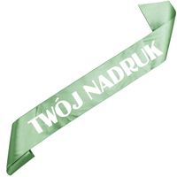 Szarfa w kolorze szałwii z Twoim nadrukiem w kolorze białym