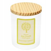 Świeczka zapachowa, sojowa. Drewniany knot. Pomarańcza i cynamon.