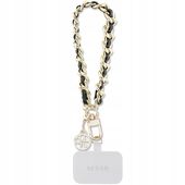 GUESS hand strap GUOUCHSAMC4K (Saffiano Chain Strap 4G Charm) czarny