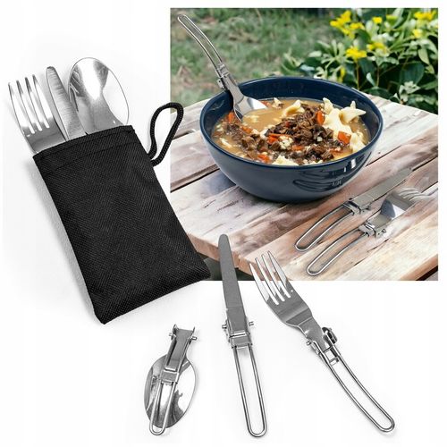 SZTUĆCE TURYSTYCZNE KEMPINGOWE NIEZBĘDNIK POD NAMIOT BIWAK SKŁADANE na Arena.pl