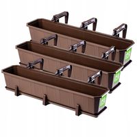 KADAX 3x Skrzynka Balkonowa 80cm Doniczka Uchwyty