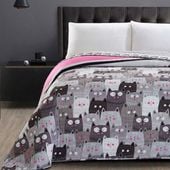 Narzuta na łóżko CATS INVASION pikowana 170x270 kolorowa DecoKing