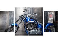 80X40CM ZEGAR CHROMOWANY MOTOCYKL OBRAZ