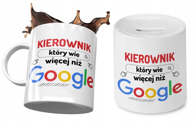 Dla Kierownika Zestaw Kubek + Skarbonka Na Prezent Z Nadrukiem Ze Zdjęciem zdjęcie 1