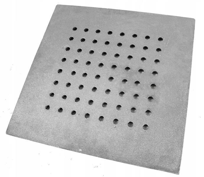 Ruszt żeliwny dziurkowany  do kominka - pieca 35x35 zdjęcie 3