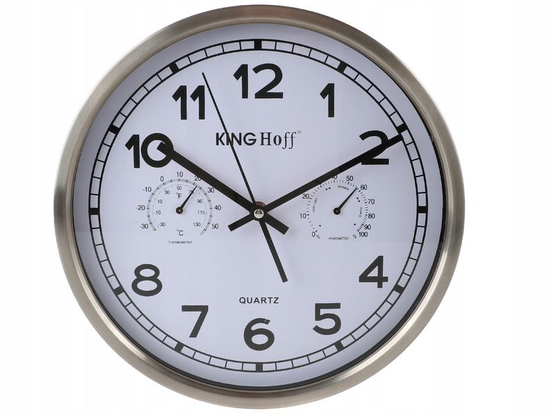 ZEGAR ŚCIENNY Cichy TERMOMETR Higrometr 30cm 5027 zdjęcie 1