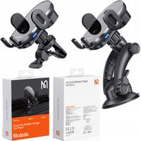 MCDODO Uchwyt samochodowy z indukcyjną ładowarką 15W, czarny