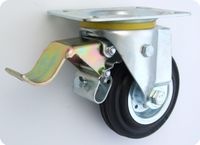 koło metal-guma 125mm obudowa skrętna+hamulec 25h - kl125 skr+ha
