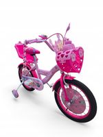 ROWER DZIECIĘCY 16 CALI ROWEREK DLA DZIEWCZYNKI RÓŻOWY KÓŁKA BOCZNE KOSZYK