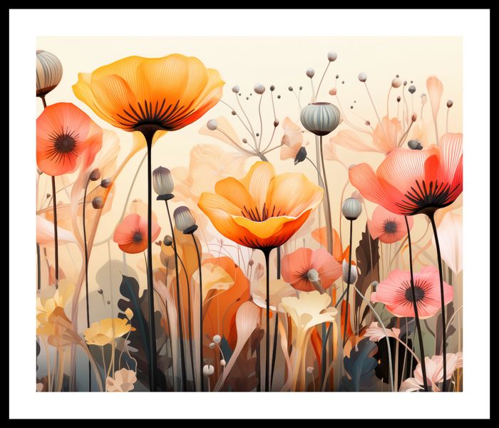 Plakat 60x50cm Taneczne Maki zdjęcie 3