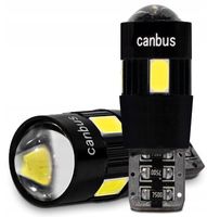 ŻARÓWKA 6 LED CANBUS W5W T10 ŻARÓWKI SOCZEWKA