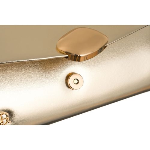 wizytowa kopertówka damska ze skóry ekologicznej w jasno złotym kolorze na Arena.pl