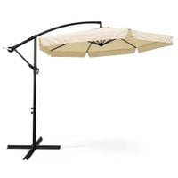 Parasol ogrodowy CYNIA 245x300x300 z wysięgnikiem i falbaną beżowy