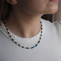 Naszyjnik mix - Turmalin, cytryn, apatyt i srebro