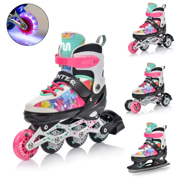 Rolki Regulowane Meteor 4w1 Painter LED 30-33 zdjęcie 1