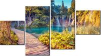 90CM 160 OBRAZ 4 ELEM JEZIORO PLITVICE JESIENIĄ ŚCIENNY