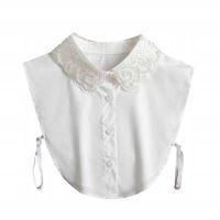 Fałszywa koszula kołnierz z zapięciem Biały kołnierz koronka