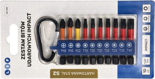 BITY UDAROWE DO WKRĘTARKI STAL S2 ZESTAW BITÓW HEX + KARABIŃCZYK na Arena.pl