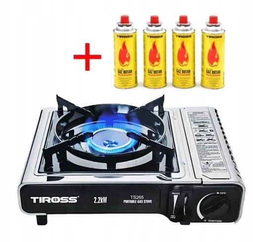 Kuchenka turystyczna +GAZ x 4 szt. TS-265 PIKNIK KAMPING PLENER zdjęcie 1