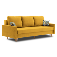 Kanapa ETNA PRO z funkcją spania, drewniane nóżki