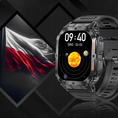 SMARTWATCH ZEGAREK MĘSKI MENU POLSKIE SPORT PULS ROZMOWY SMART WATCH AMOLED na Arena.pl