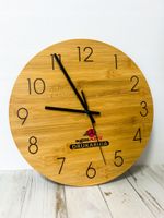 Bambusowy ZEGAR ścienny z nadrukiem UV z twoim LOGO grafiką tekstem