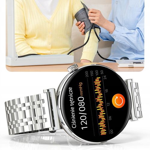 SMARTWATCH ZEGAREK DAMSKI EKG CIŚNIENIE TĘTNO ROZMOWY SMART WATCH MENU PL na Arena.pl