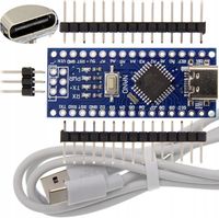NANO 3.0 ATMEGA328 CH340 Zgodny z Arduino USB-C Niezlutowany + Kabel USB