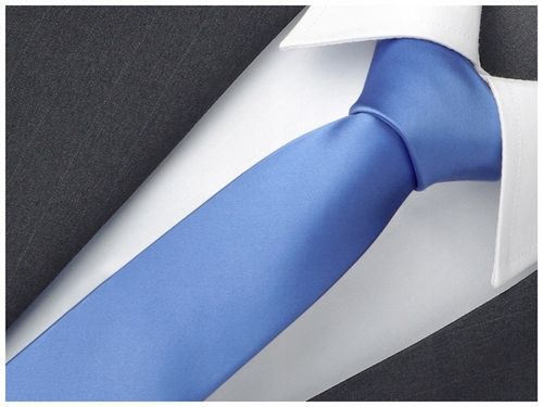 GŁADKI GRANATOWY Żakardowy Krawat Męski 7cm do Garnituru Jednokolorowy rr14 na Arena.pl