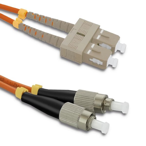 Qoltec Patchcord światłowodowy SC/UPC - FC/UPC | Multimode | 50/125 | OM2 | Duplex | 5m zdjęcie 1