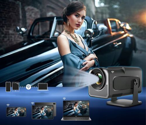 PROJEKTOR RZUTNIK ANDROID TV WIFI FULL HD PRZENOŚNY SMART GŁOŚNIK OBROTOWY na Arena.pl