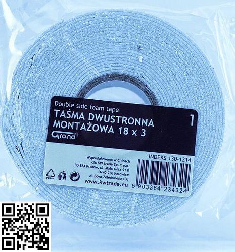 TAŚMA DWUSTRONNA 18X3 GRAND 5903364234324 na Arena.pl