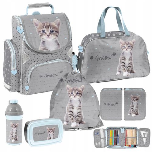 ZESTAW SZKONY PASO KOTEK TORNISTER PIÓRNIK WOREK TORBA BIDON ŚNIADANIÓWKA na Arena.pl