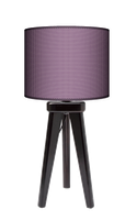 Lampa stołowa - nocna  trójnóg drewniana mała - Decor fioletowa