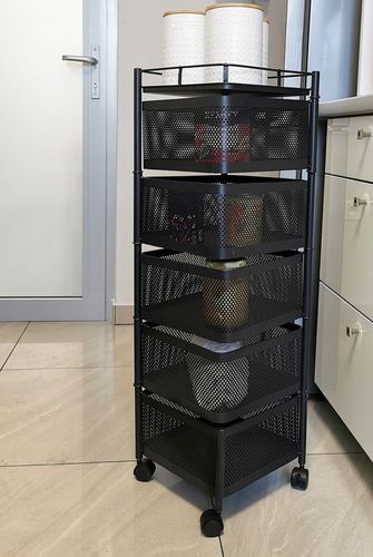 REGAŁ KUCHENNY MOBILNY STOLIK NA KÓŁKACH WÓZEK 6-POZIOMOWY 5 KOSZY na Arena.pl