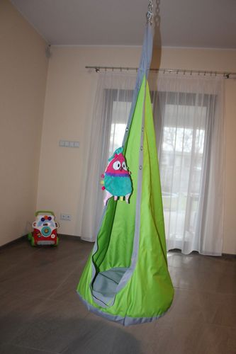 HUŚTAWKA HAMAK KOKON zielony z szarą lamówką na Arena.pl