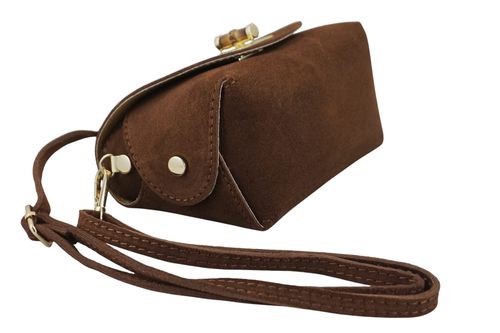 Mała torebka zamszowa wizytowa - Brązowa na Arena.pl