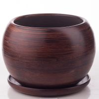 Doniczka Ceramiczna KULA 2 z podstawką brąz eco