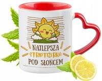 Kubek Czerwony Z Uszkiem W Kształcie Serca Dla Striptizerki Na Prezent